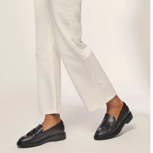 Frankie4 Octavia Platform Tassel Loafers Black Leather Size 8.5 Comfort Flats - Picture 2 of 8